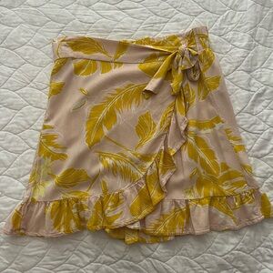Pink and Yellow Wild Fable Wrap Tie Skirt